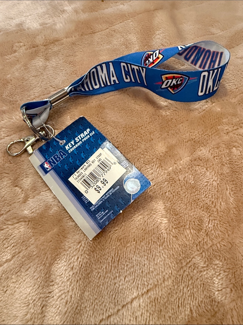 BRAND NEW! Oklahoma City Thunder White Lanyard Key Strap